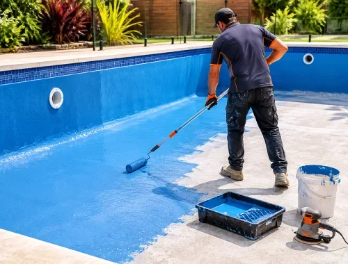 Swimming pool coating in Hobart with a clean and refreshed surface finish